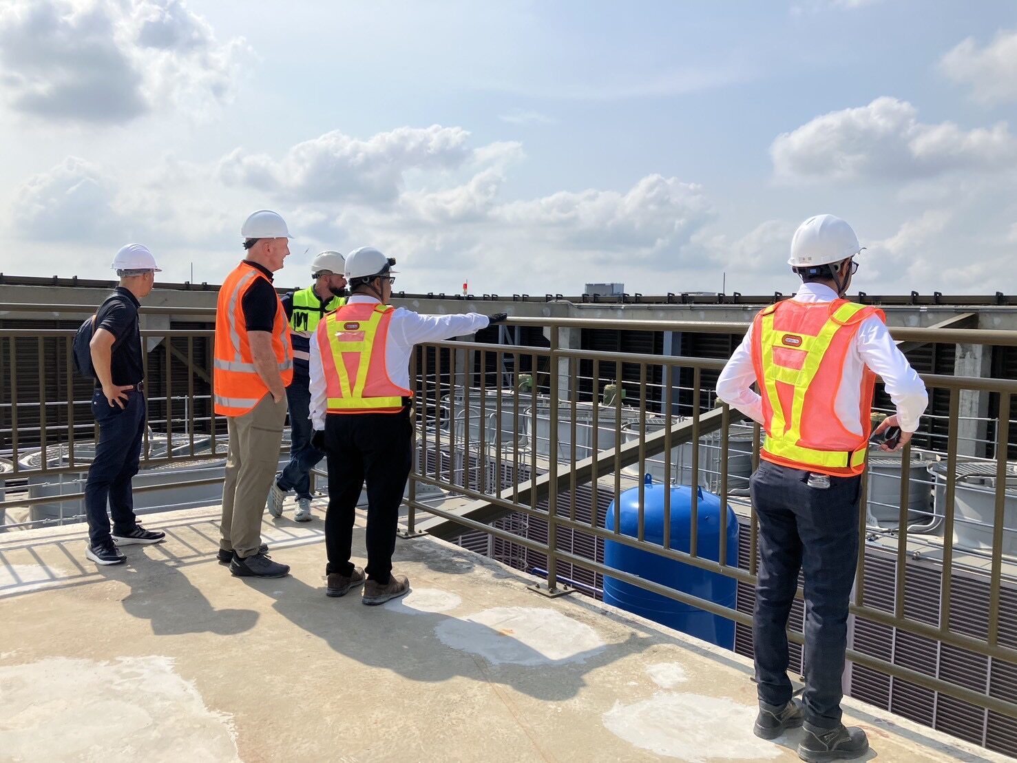 SPGX team coordinating recovery activity at a major Bangkok high-rise after the March 2025 earthquake.